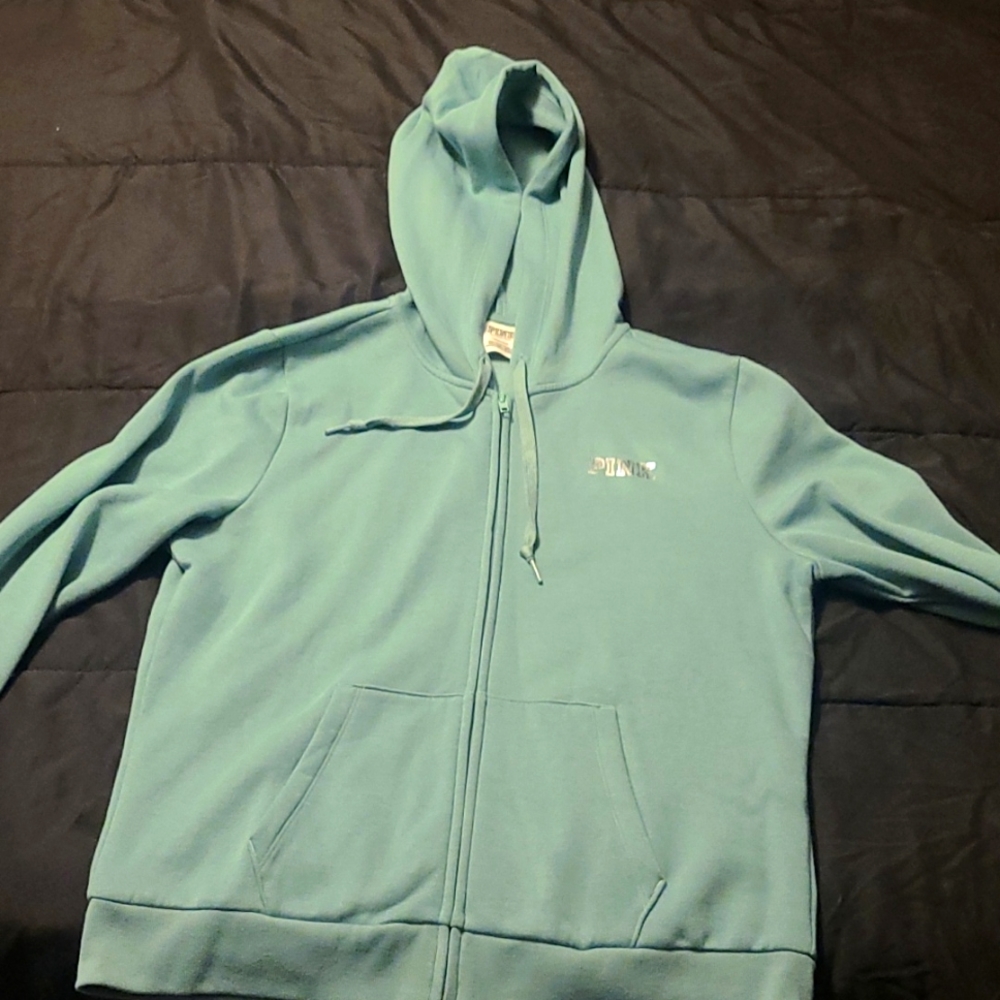 PINK full zip hooded sweatshirt